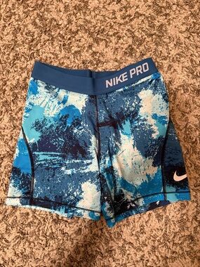 Nike Pro Whit and Blue Spandex